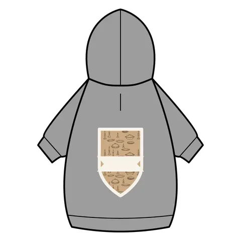 Holiday Family Dinner Icons Pet Hoodie — back_dtf view
