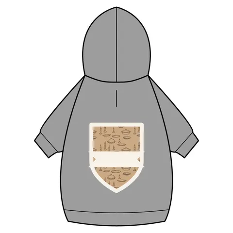 Holiday Family Dinner Icons Pet Hoodie — back_dtf view