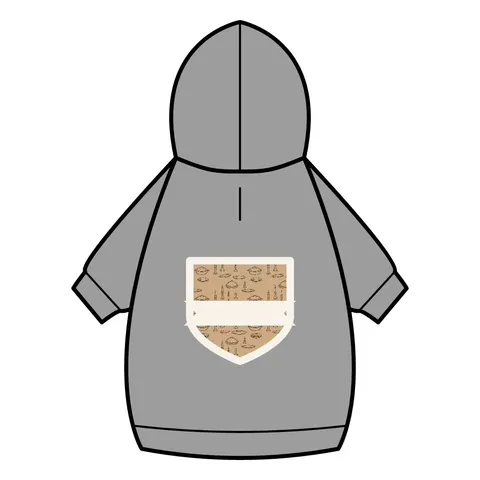 Holiday Family Dinner Icons Pet Hoodie — back_dtf view