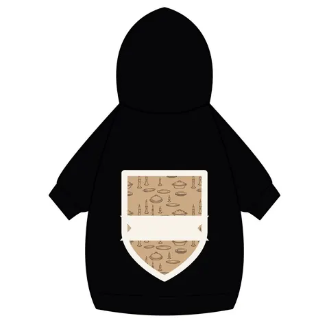 Holiday Family Dinner Icons Pet Hoodie — back_dtf view
