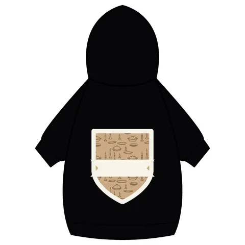 Holiday Family Dinner Icons Pet Hoodie — back_dtf view
