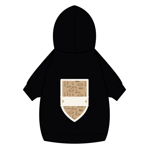 Holiday Family Dinner Icons Pet Hoodie — back_dtf view