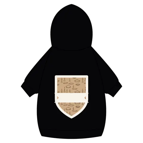 Holiday Family Dinner Icons Pet Hoodie — back_dtf view