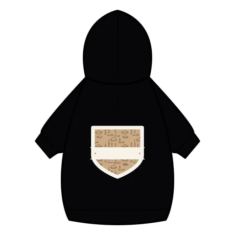 Holiday Family Dinner Icons Pet Hoodie — back_dtf view