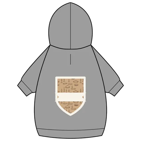 Holiday Family Dinner Icons Pet Hoodie — back_dtf view