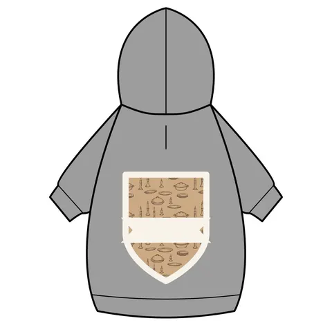 Holiday Family Dinner Icons Pet Hoodie — back_dtf view
