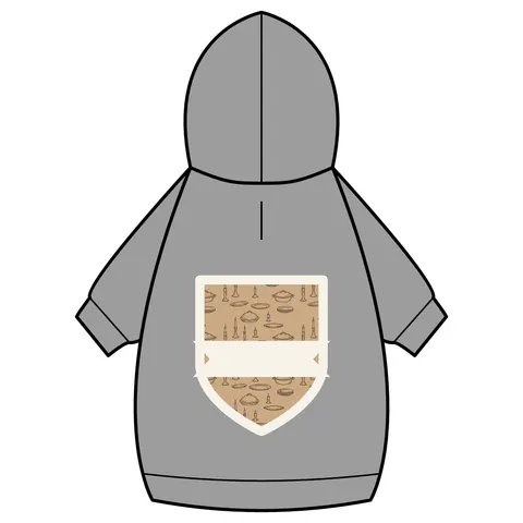 Holiday Family Dinner Icons Pet Hoodie — back_dtf view