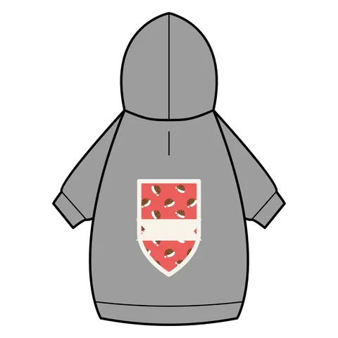 Holiday Brown Santa Hat Icons Pet Hoodie — back_dtf view