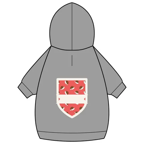 Holiday Brown Santa Hat Icons Pet Hoodie — back_dtf view