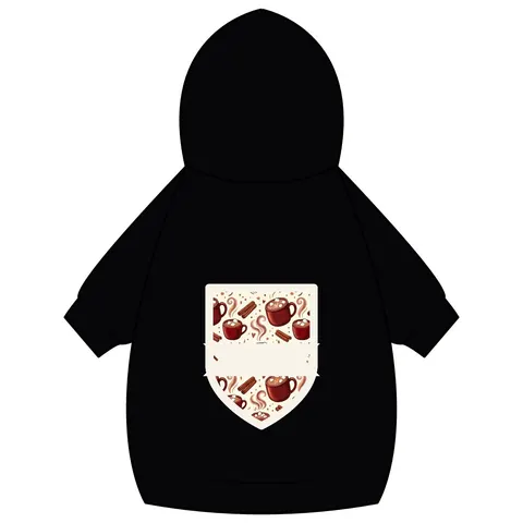 Holiday Hot Cocoa & Marshmallows Pet Hoodie — back_dtf view