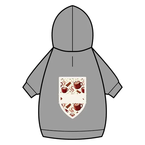 Holiday Hot Cocoa & Marshmallows Pet Hoodie — back_dtf view