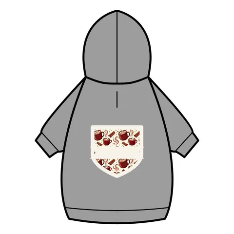 Holiday Hot Cocoa & Marshmallows Pet Hoodie — back_dtf view