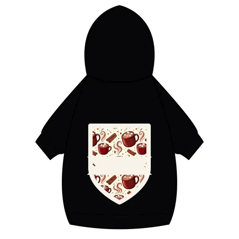 Holiday Hot Cocoa & Marshmallows Pet Hoodie — back_dtf view