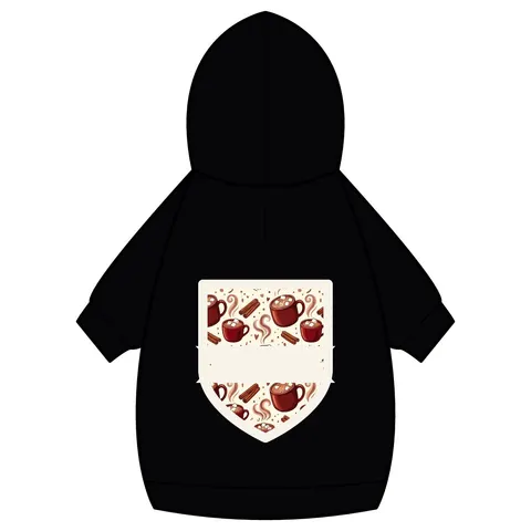 Holiday Hot Cocoa & Marshmallows Pet Hoodie — back_dtf view