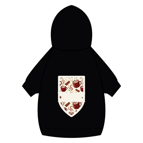 Holiday Hot Cocoa & Marshmallows Pet Hoodie — back_dtf view