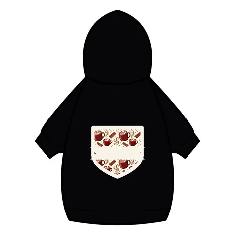 Holiday Hot Cocoa & Marshmallows Pet Hoodie — back_dtf view