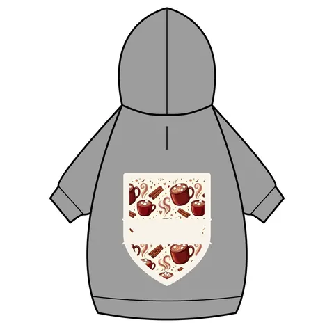 Holiday Hot Cocoa & Marshmallows Pet Hoodie — back_dtf view