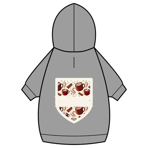 Holiday Hot Cocoa & Marshmallows Pet Hoodie — back_dtf view