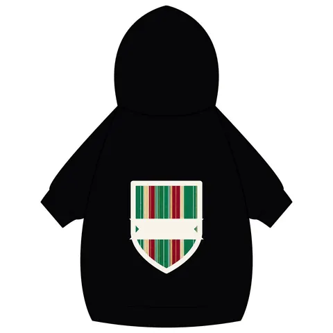 Holiday Gift Wrap Stripes Pet Hoodie — back_dtf view