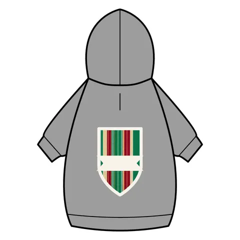 Holiday Gift Wrap Stripes Pet Hoodie — back_dtf view