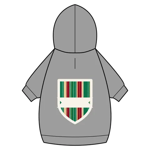 Holiday Gift Wrap Stripes Pet Hoodie — back_dtf view