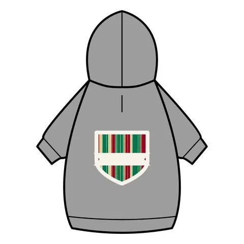 Holiday Gift Wrap Stripes Pet Hoodie — back_dtf view