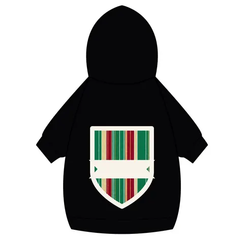 Holiday Gift Wrap Stripes Pet Hoodie — back_dtf view