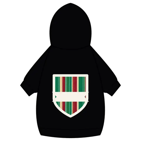 Holiday Gift Wrap Stripes Pet Hoodie — back_dtf view