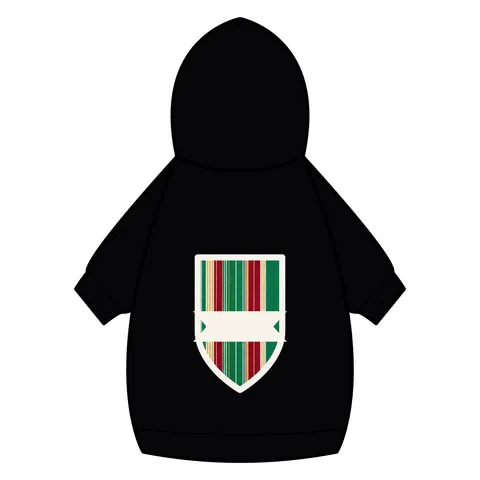 Holiday Gift Wrap Stripes Pet Hoodie — back_dtf view
