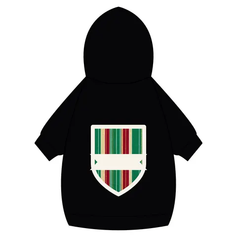 Holiday Gift Wrap Stripes Pet Hoodie — back_dtf view