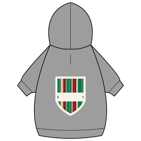 Holiday Gift Wrap Stripes Pet Hoodie — back_dtf view