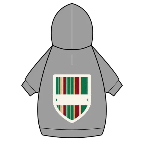 Holiday Gift Wrap Stripes Pet Hoodie — back_dtf view
