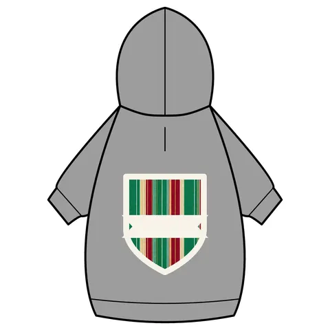 Holiday Gift Wrap Stripes Pet Hoodie — back_dtf view