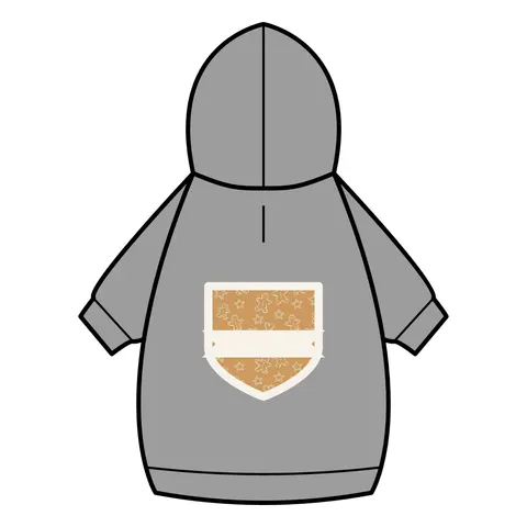 Holiday Gingerbread Cookie Pattern Pet Hoodie — back_dtf view