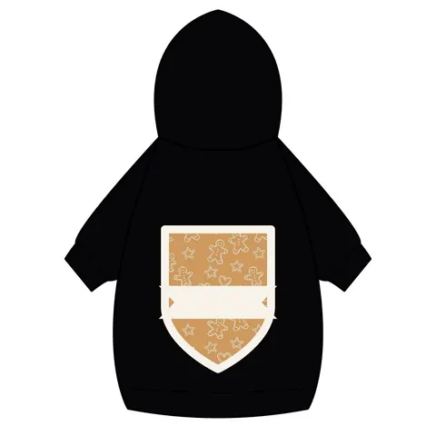 Holiday Gingerbread Cookie Pattern Pet Hoodie — back_dtf view