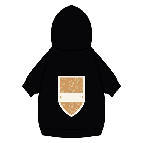 Holiday Gingerbread Cookie Pattern Pet Hoodie — back_dtf view
