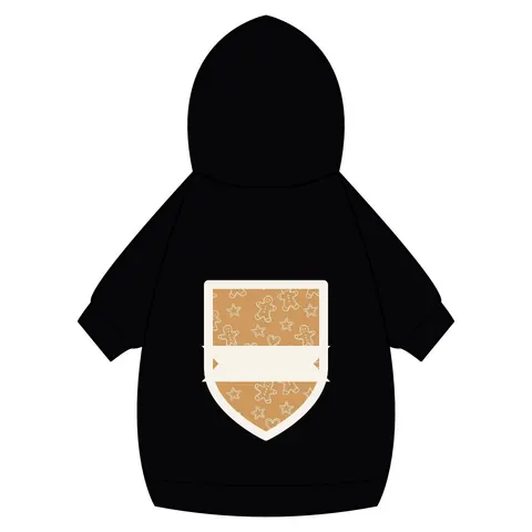 Holiday Gingerbread Cookie Pattern Pet Hoodie — back_dtf view