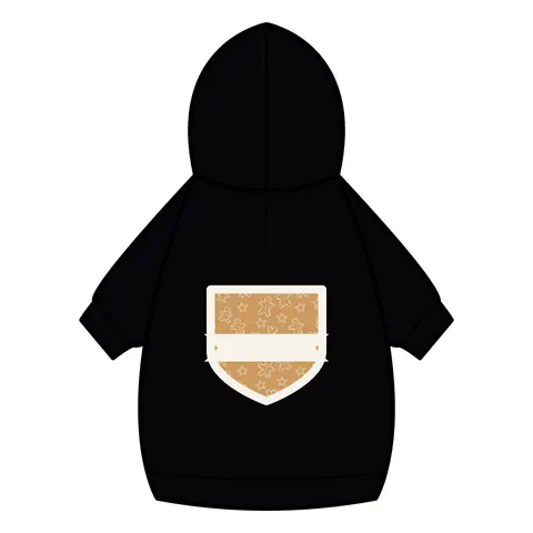Holiday Gingerbread Cookie Pattern Pet Hoodie — back_dtf view