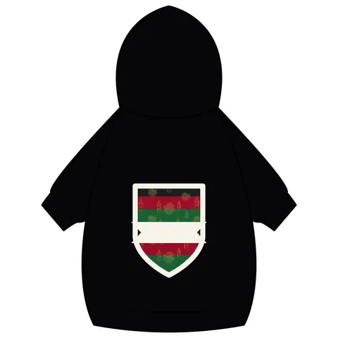 Holiday Kwanzaa Karamu Colors Pet Hoodie — back_dtf view