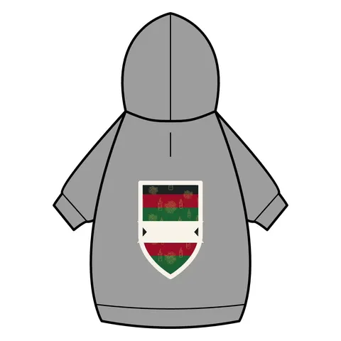 Holiday Kwanzaa Karamu Colors Pet Hoodie — back_dtf view