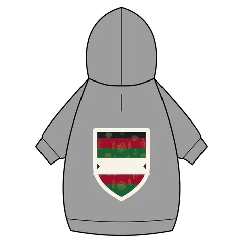 Holiday Kwanzaa Karamu Colors Pet Hoodie — back_dtf view