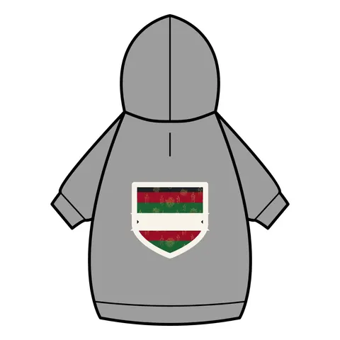 Holiday Kwanzaa Karamu Colors Pet Hoodie — back_dtf view