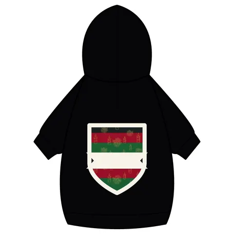 Holiday Kwanzaa Karamu Colors Pet Hoodie — back_dtf view