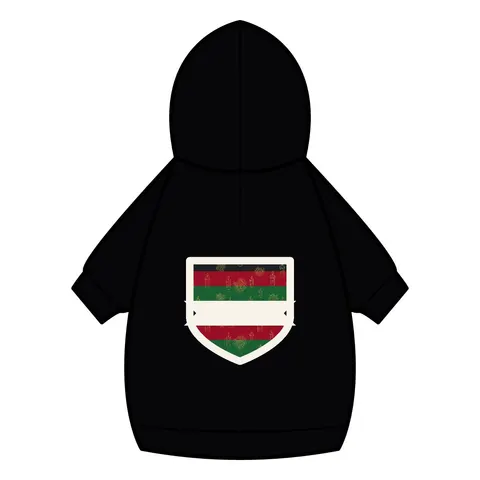 Holiday Kwanzaa Karamu Colors Pet Hoodie — back_dtf view