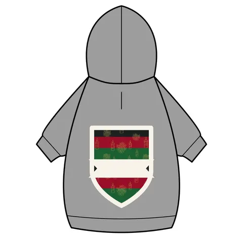 Holiday Kwanzaa Karamu Colors Pet Hoodie — back_dtf view
