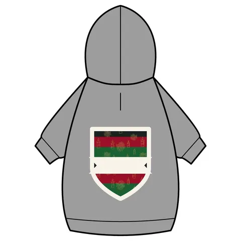 Holiday Kwanzaa Karamu Colors Pet Hoodie — back_dtf view
