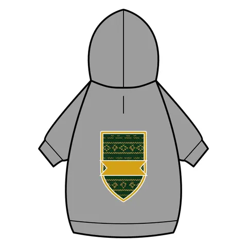 Holiday Green & Gold Knit Pet Hoodie — back_dtf view