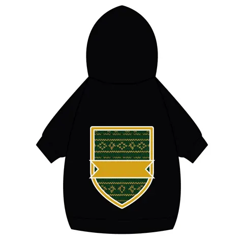 Holiday Green & Gold Knit Pet Hoodie — back_dtf view
