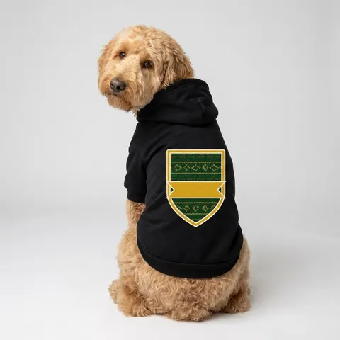 Holiday Green & Gold Knit Pet Hoodie