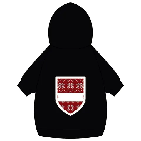 Holiday Red & White Knit Pet Hoodie — back_dtf view
